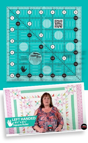 Creative Grids Left-Handed Quilt Ruler 6½'' Square by Creative Grids
