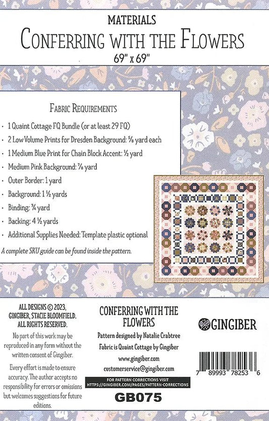 Conferring with the Flowers Quilt Pattern by Gingiber