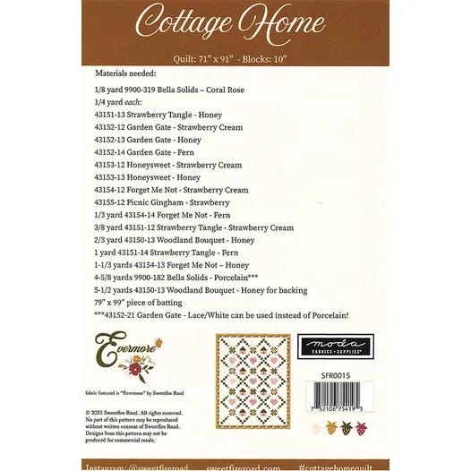 Cottage Home Quilt Pattern by Sweetfire Road