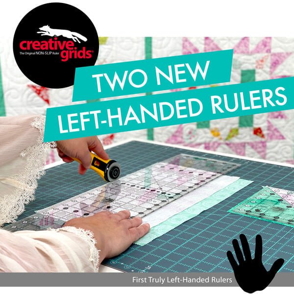 Creative Grids Non-Slip Left-Handed Quilt Ruler 12½'' x 12½'' Square