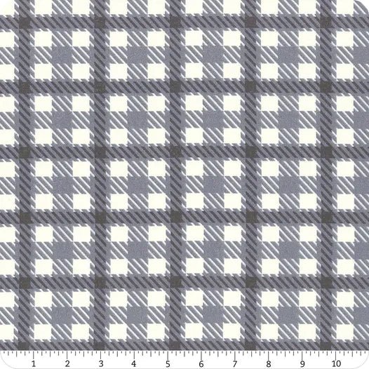 Yuletide Gatherings Flannels Grey Smoke Scottish Plaid by Primitive Gatherings for Moda Fabrics