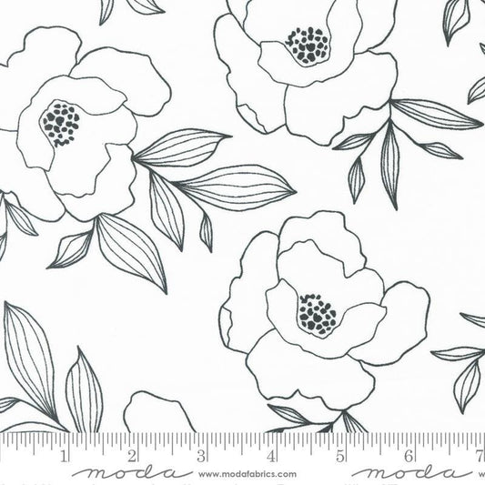 White Bold Blossom from Gilded by Alli K Designs for Moda Fabrics