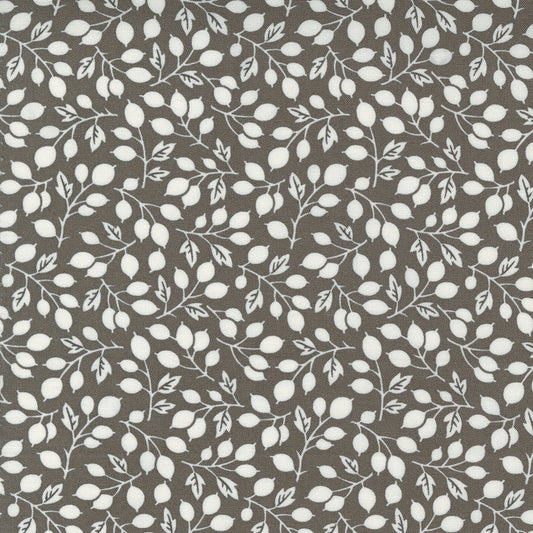 Rosehips Berry Vine in Charcoal from Pumpkins and Blossoms by Fig Tree & Co for Moda Fabrics