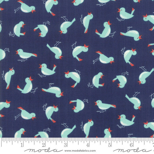Vintage Birds in Navy from Early Birds by Bonnie & Camille for Moda Fabrics