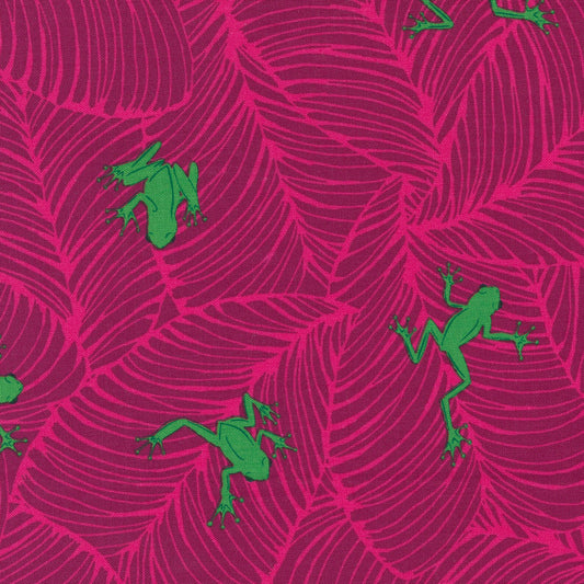 Oh, Froggy! in Magenta from Jungle Paradise by Stacy Iest Hsu for Moda Fabrics