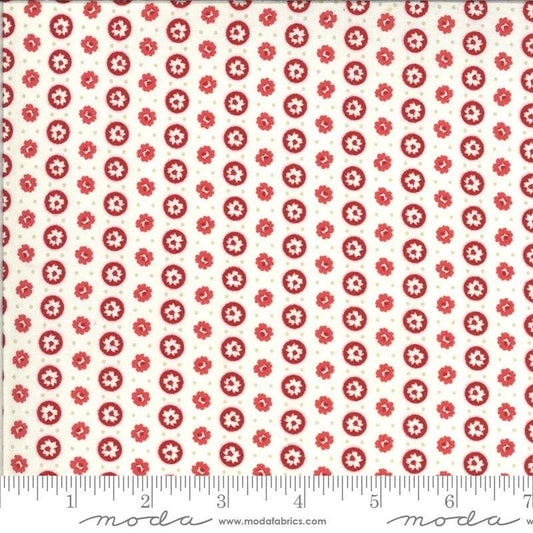 Roselyn Circle Dot Ivory Red by Minick & Simpson for Moda Fabrics