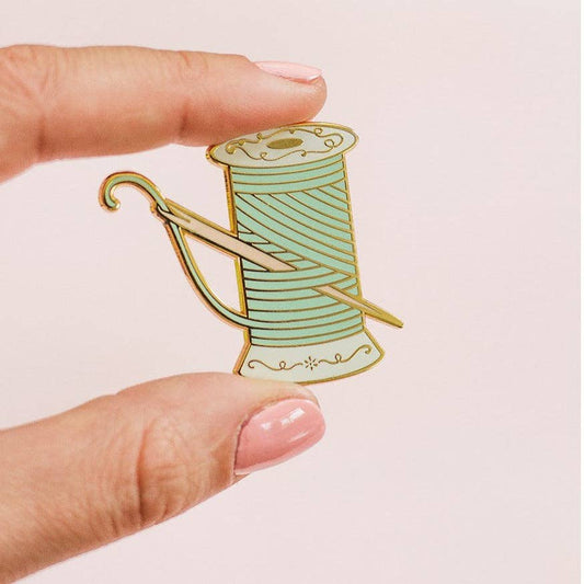 Needle and Thread Enamel Pin by The Gray Muse, Sewing Gift