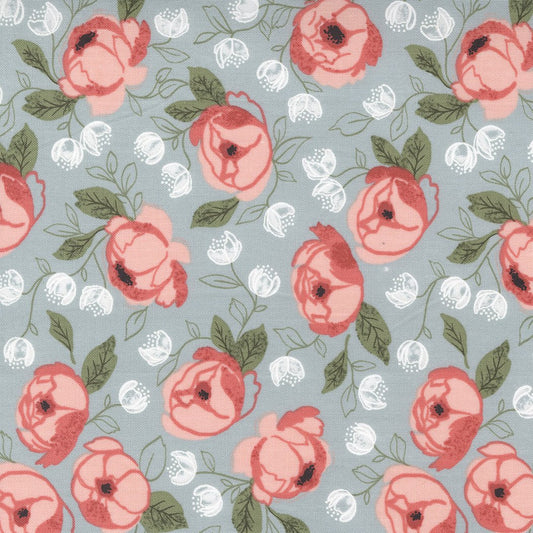 Country Rose Smokey Blue Floral  by Lella Boutique for Moda Fabrics