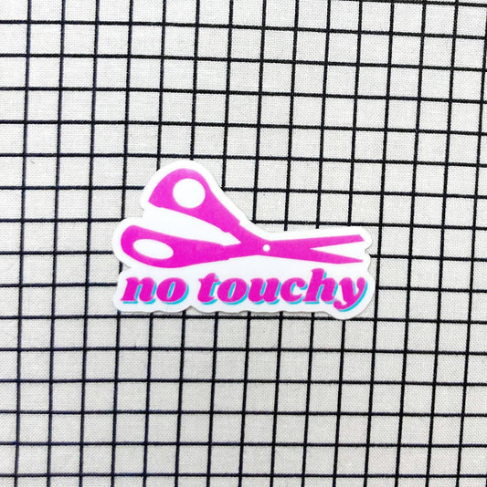 No Touchy! Sewing Scissor And Quilting Vinyl Sticker by Whipstitch Handmade
