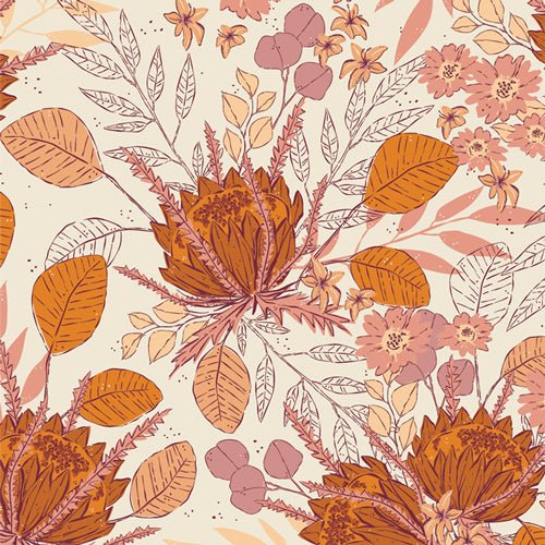 Seasonal Bouquet Plum in FLANNEL from Season & Spice by Art Gallery Fabrics