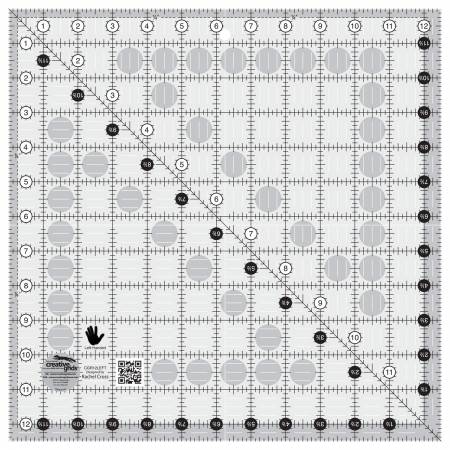 Creative Grids Non-Slip Left-Handed Quilt Ruler 12½'' x 12½'' Square