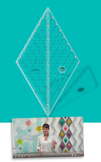 Creative Grids Non-Slip 60° Diamond Ruler 8½" By Krista Moser