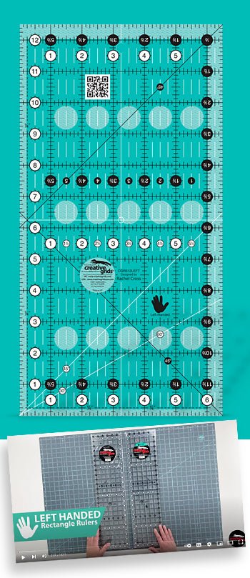 Creative Grids Left Handed Quilt Ruler 6-1/2in x 12-1/2in
