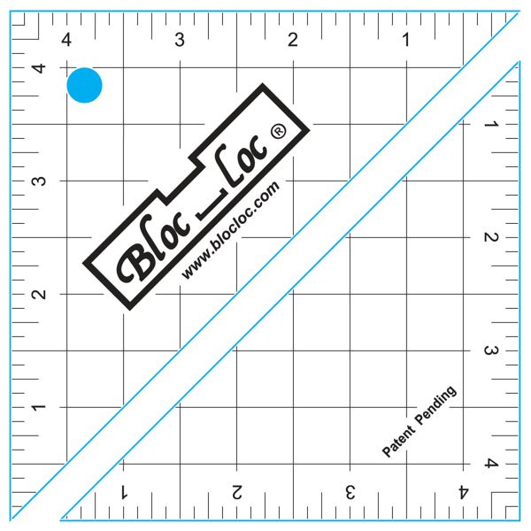 Bloc Loc Half Square Triangle Ruler, HST 4.5" x 4.5"