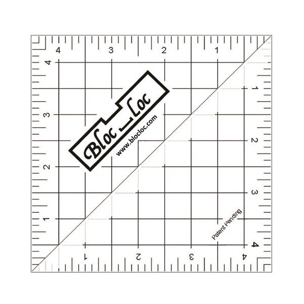 Bloc Loc Half Square Triangle Ruler, HST 4.5" x 4.5"