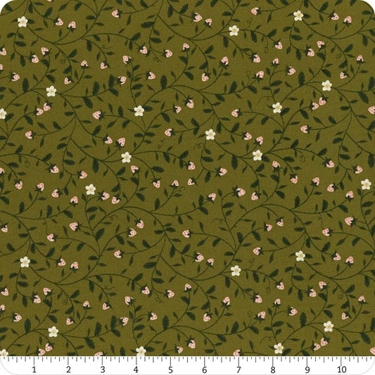 Strawberry Tangle in Fern from Evermore by Sweetfire Road for Moda Fabrics