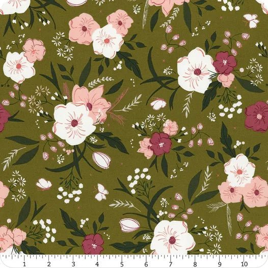 Woodland Bouquet in Fern from Evermore by Sweetfire Road for Moda Fabrics