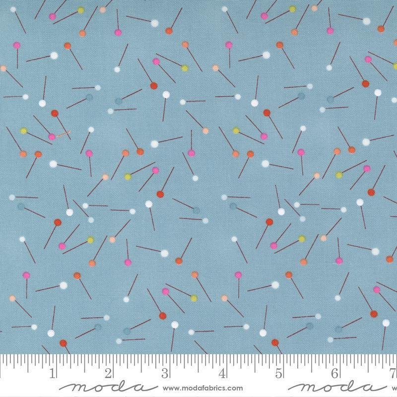 Pins in Bluebell from Make Time by Aneela Hoey for Moda Fabrics