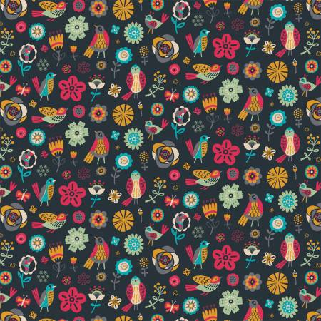 REMNANT:  Birds of a Feather by Emma & Mila for Camelot Fabrics