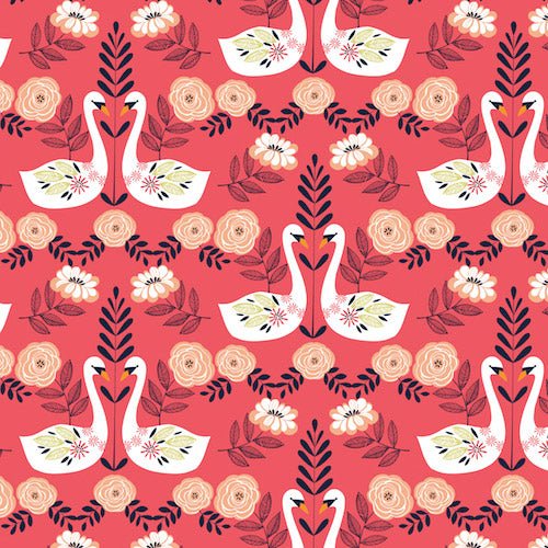 Sweet Escape Swans by Bethan Janine for Dashwood Fabrics