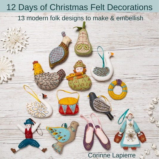 12 Days of Christmas Felt Decorations Book by Corinne Lapierre