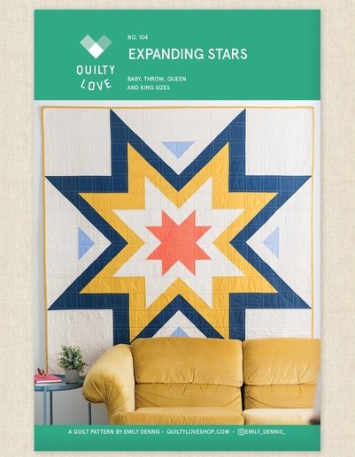 Expanding Star in Greens, Quilt Kit in Baby Size, 40"x 40".