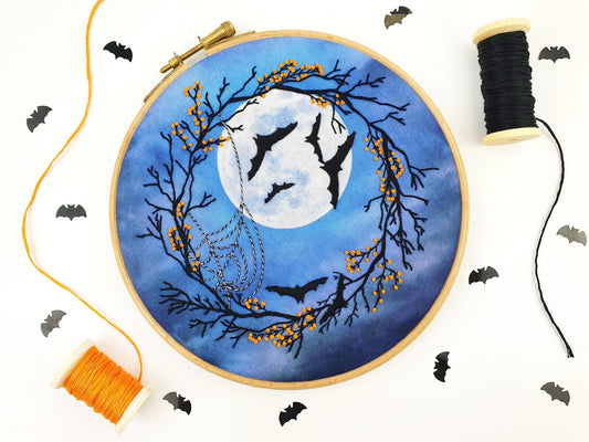 Oh Sew Bootiful - Spooky Night Halloween Handmade Embroidery Kit Hoop Art