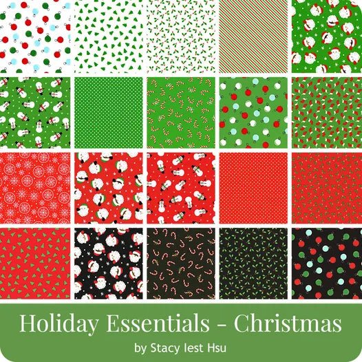 Holiday Essentials Christmas Fat Quarter Bundle 20 Pieces by Stacy Iest Hsu for Moda Fabrics