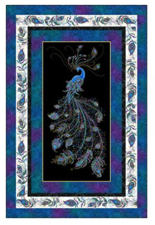 Peacock Flourish Opulence Mottled White by Ann Lauer for Benartex