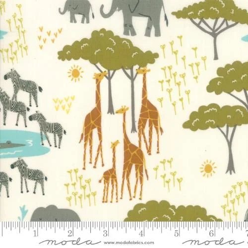 Safari Life Animals on Cream by Stacy Iest Hsu for Moda Fabrics