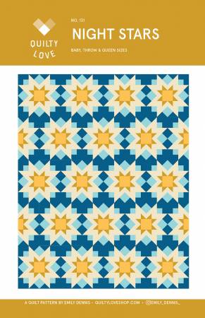 Night Stars Quilt Pattern by Emily Dennis of Quilty Love