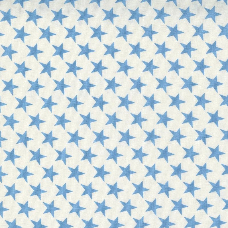 Belle Isle Sky Blue Stars on Cream by Minick & Simpson for Moda Fabrics