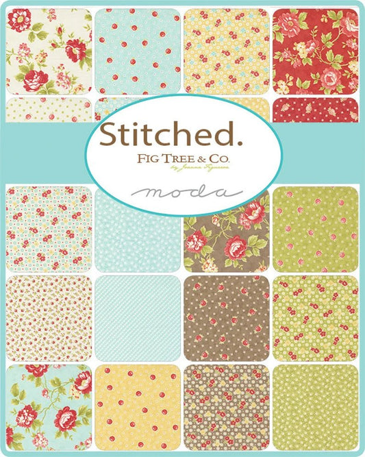 Stitched Blue Sky Flour Sack by Fig Tree & Co. for Moda Fabrics
