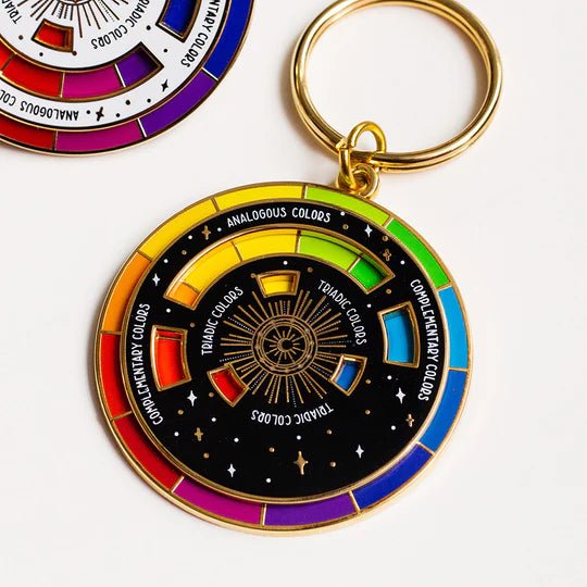 Color Wheel© Enamel Keychain by The Gray Muse , Artist Gift, Spinner Pin