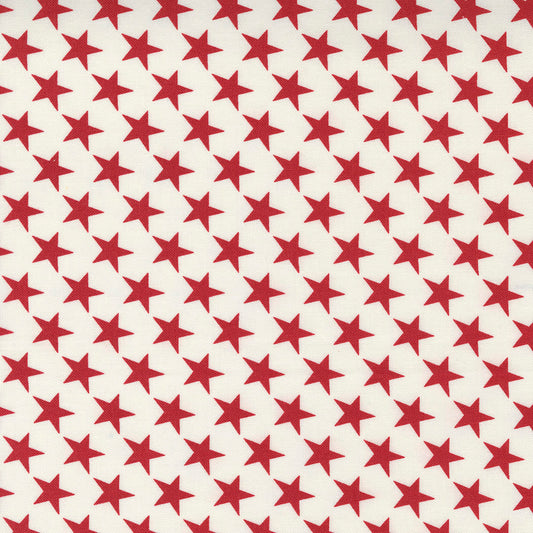 Belle Isle Red Stars on Cream by Minick & Simpson for Moda Fabrics