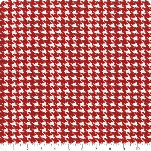 Yuletide Gatherings Flannels Red Santa's Coat Houndstooth by Primitive Gatherings for Moda Fabrics